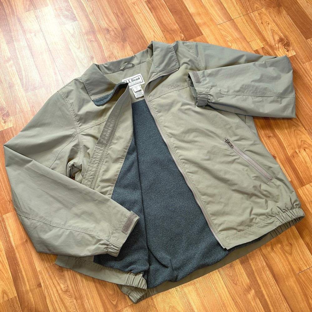 Vintage 90s L.L. Bean Mens Harrington Jacket Large Faded Sage Green/Tan